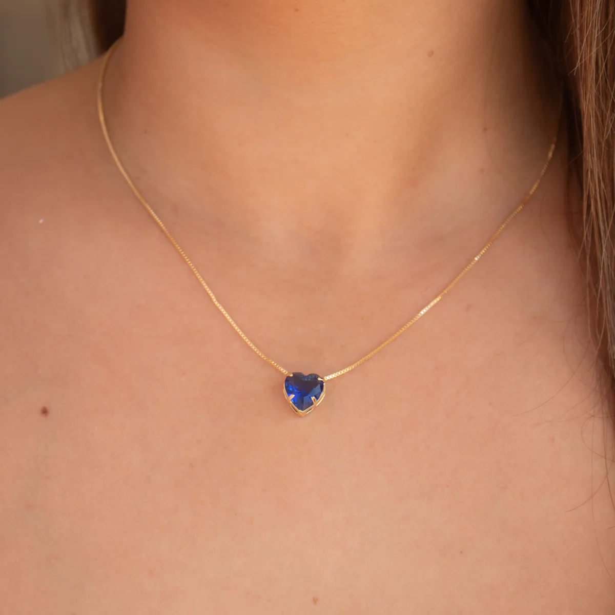 Conjunto colar e brincos semijoia " coração " - Image 4